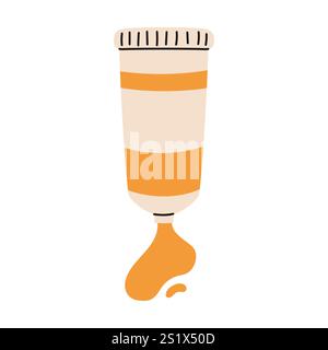 Tubi di vernice disegnati a mano. Fornitura di opere d'arte. Illustrazione vettoriale. Illustrazione Vettoriale