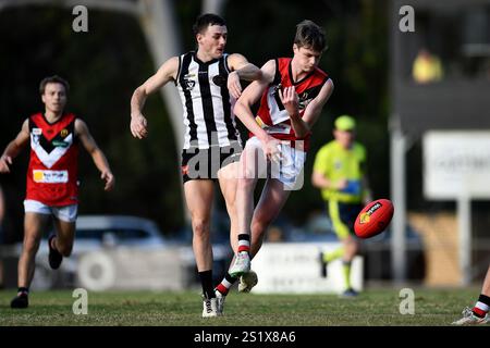 EUROA, AUSTRALIA 11 maggio 2024. Australian Rules Football, Goulburn Valley Football League turno 6 Euroa Magpies vs Benalla Saints in Euroa nel conteggio Foto Stock