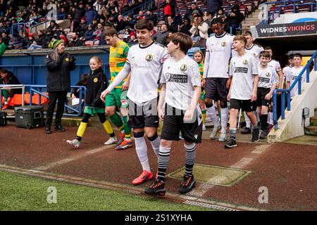 Widnes, Regno Unito. Sabato 4 gennaio 2025, Northern Premier League Division One West, Widnes FC vs Runcorn Linnets allo stadio DCBL, Credit James Giblin/Alamy Live News. Foto Stock