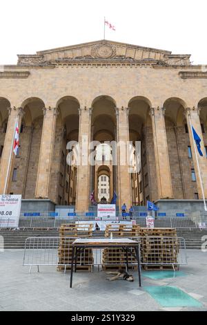 Tbilisi. Georgia - 06 settembre 2019: Il Parlamento della Georgia Building in Rustaveli Avenue. Il luogo d'incontro del Parlamento della Georgia Foto Stock