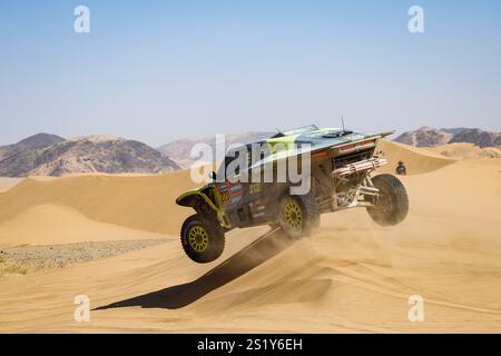 220 HAN Wei (chn), ma li (chn), linea rossa, Hanwei Motorsport Team, Ultimate, azione durante la fase 2 della Dakar 2025 dal 5 al 6 gennaio 2025 intorno a Bisha, Arabia Saudita Foto Stock