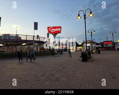 Autodromo Niagara Speedway su Cliffton Hill a Niagara Falls, Ontario, Canada Foto Stock