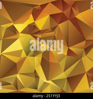 Sfondo dorato geometrico astratto. Modello triangolare multicolore Illustrazione Vettoriale