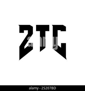 Design con logo ZTC Letter per l'azienda tecnologica. Combinazione di colori bianco e nero con logo ZTC. Logo ZTC, vettore ZTC, design ZTC, icona ZTC, alph ZTC Illustrazione Vettoriale
