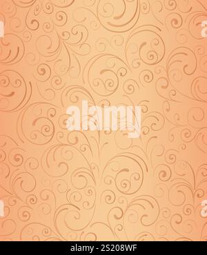 Carta da parati vintage senza cuciture con design floreale. EPS 10 Illustrazione Vettoriale