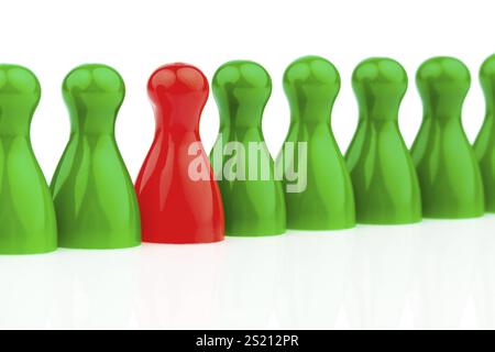 Pedine rosse e verdi. Diverso nella squadra. Quota di donne sul posto di lavoro. Austria Foto Stock