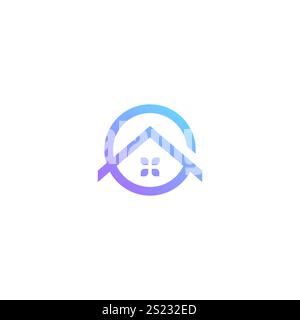 G Design del logo Home. Icona Casa lettera G. Illustrazione Vettoriale