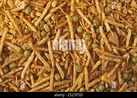 Direttamente sopra lo shot di cibo indiano misto kashmiri. Trama di sfondo orizzontale. Foto Stock