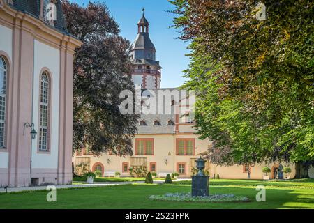 Oberer Schloßgarten, Schloß Weilburg, Landkreis Limburg-Weilburg, Assia, Germania *** Giardino del Castello superiore, Castello di Weilburg, Distretto di Limburgo Weilburg, Assia, Germania Foto Stock