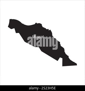 mappa di muscat, illustrazione vettoriale oman simbolo design Illustrazione Vettoriale