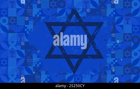 Star of david, sfondo stilizzato di Israele Illustrazione Vettoriale