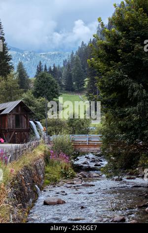 La segheria Santa Gertrude in Val d'ultimo, provincia di Bolzano, Italia, alto Adige. Foto Stock