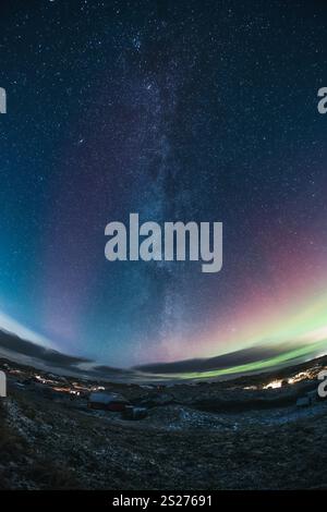 Milkyway un'aurora boreale sulla Danimarca. Foto di alta qualità Foto Stock