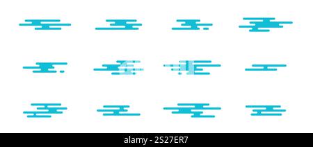 Nuvole asiatiche. Stile cinese e giapponese. Tradizionale orientale. Schema tribale. Sfondo ornamento in Cina per stampe di design. Cartone animato piatto astratto bac Illustrazione Vettoriale