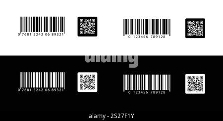 Codice QR impostato. Acquisisci me. Icona scansione codice qr. Scansione modello codice QR per smartphone. Illustrazione Vettoriale