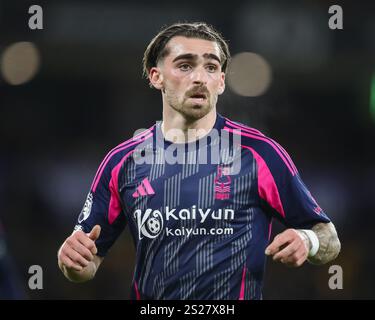 Jota Silva di Nottingham Forest durante la partita di Premier League Wolverhampton Wanderers vs Nottingham Forest a Molineux, Wolverhampton, Regno Unito, 6 gennaio 2025 (foto di Gareth Evans/News Images) Foto Stock