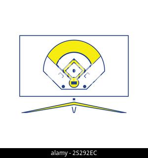 Tv Baseball Icona di traduzione. Linea sottile design. Illustrazione Vettoriale. Foto Stock