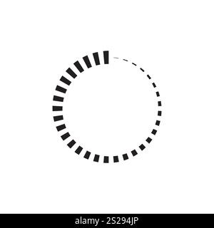 Grafico cerchio tratteggiato. Forma di ripetizione circolare. Vettore nero minimo. Forma di movimento astratto. Illustrazione Vettoriale