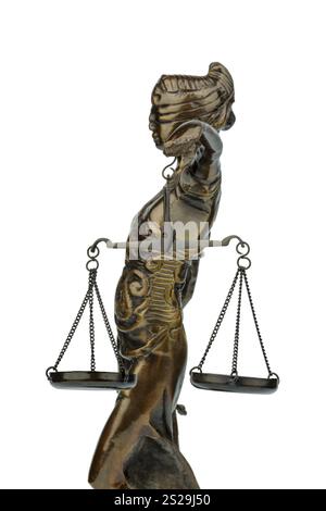 Scultura di Justitia, simbolo della giustizia e della giurisdizione Austria Foto Stock