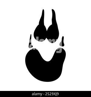 Il turkmeno Fox Footprint. Silhouette nera Design. Illustrazione Vettoriale. Foto Stock