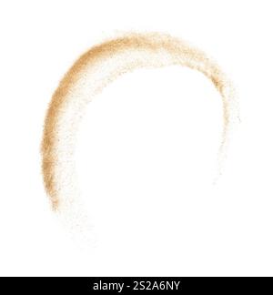 Vortice di sabbia isolato su sfondo bianco. Vista dall'alto Foto Stock