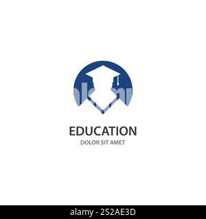 Disegno dell'illustrazione vettoriale del logo Education Foto Stock