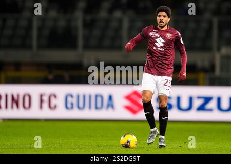 Torino, Italia. 5 gennaio 2025. Saul Coco del Torino durante la partita di calcio di serie A tra Torino FC e Parma lo Stadio Olimpico grande Torino di Torino - 5 gennaio 2024. Sport - calcio ESCLUSIVO TORINO FC (foto di Fabio Ferrari/LaPresse) credito: LaPresse/Alamy Live News Foto Stock