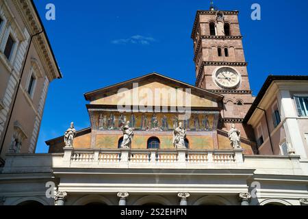 La chiesa mariana più antica di Roma, Santa Maria in Trastevere, quartiere Trastevere, Roma, regione Lazio, Italia Foto Stock