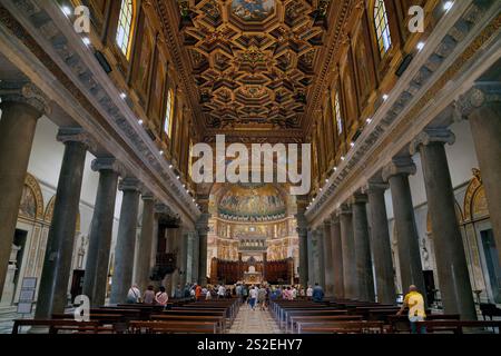 La chiesa mariana più antica di Roma, Santa Maria in Trastevere, quartiere Trastevere, Roma, regione Lazio, Italia Foto Stock