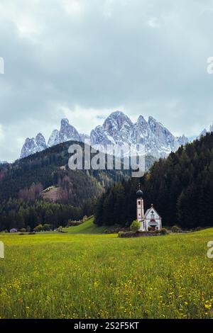 Santa Maddalena è un pittoresco villaggio situato nelle Dolomiti, una catena montuosa nel nord-est dell'Italia. Foto Stock