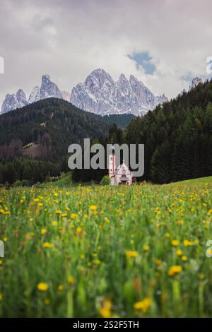 Santa Maddalena è un pittoresco villaggio situato nelle Dolomiti, una catena montuosa nel nord-est dell'Italia. Foto Stock