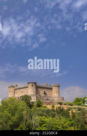 Castello di Mombeltran (Castillo de Mombeltran), Provincia di Avila, Castilla y Leon, Spagna Foto Stock