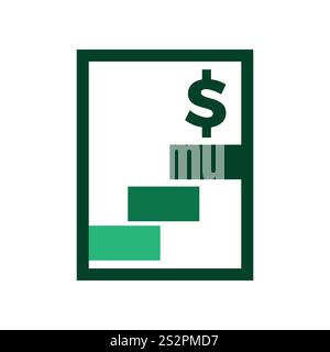 modello di design del logo dell'icona della crescita finanziaria Illustrazione Vettoriale