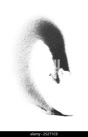 Vortice di sabbia nera su sfondo bianco Foto Stock