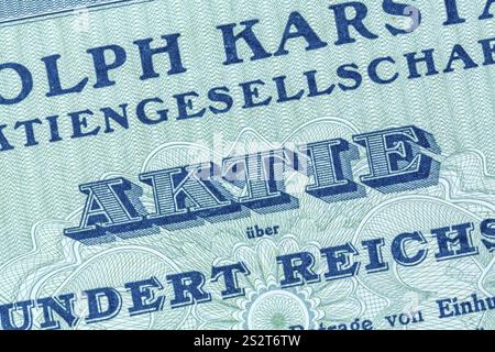 La parola condividi su una sicurezza. Investimenti e investimenti corretti in borsa. Austria Foto Stock