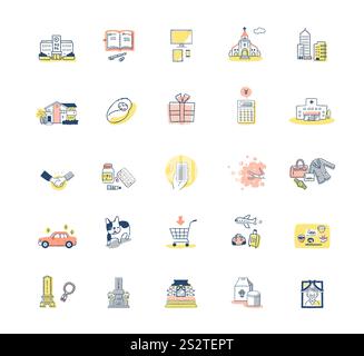 Set di icone stile di vita Foto Stock