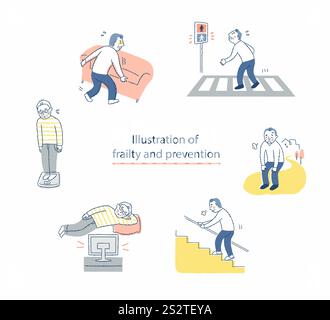 Illustrazione della lista di controllo fragile di 6 elementi Foto Stock