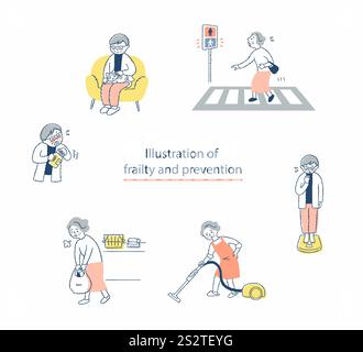 Illustrazione della lista di controllo fragile di 6 elementi Foto Stock