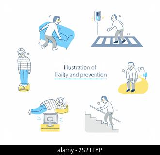 Illustrazione della lista di controllo fragile di 6 elementi Foto Stock