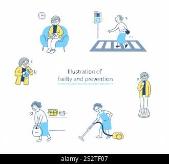 Illustrazione della lista di controllo fragile di 6 elementi Foto Stock