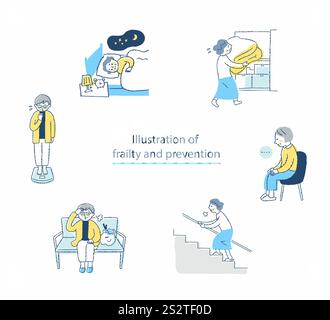 Illustrazione della lista di controllo fragile di 6 elementi Foto Stock