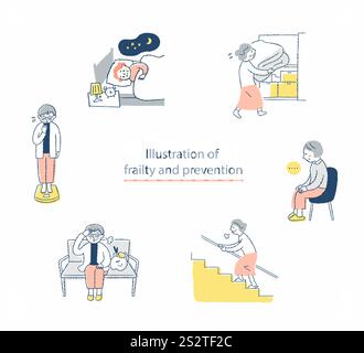 Illustrazione della lista di controllo fragile di 6 elementi Foto Stock