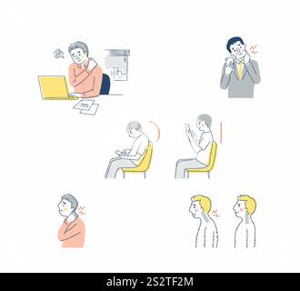 Collo rigido, spalle rigide, collo dritto Foto Stock