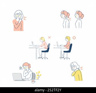 Collo rigido, spalle rigide, collo dritto Foto Stock