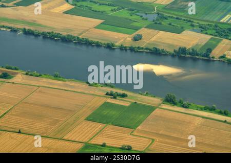 Fiume Vistola - vista dall'aereo Foto Stock