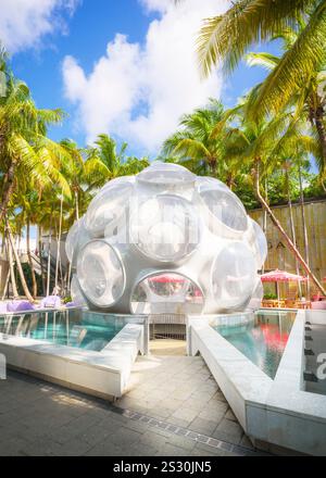 Design District, shopping di lusso con negozi di marca come Dior, Cartier, Tiffany, Bulgary e molti altri Miami, Florida, Stati Uniti Foto Stock