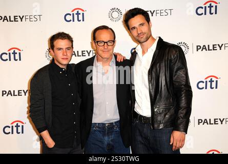 Iain De Caestecker, Clark Gregg e Brett Dalton al PaleyFest 'Marvel's Agents of S.H.I.E.L.D.' 2014, proiezione tenutasi al Dolby Theatre di Hollywood, California - 23 marzo 2014 Foto Stock