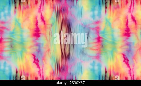 Spirale bohémien con motivo a righe per inchiostro tie-dye. Colorante hippie disegnato Tiedye Swirl abstract batik trendy Fashion Dirty Tie Dye Acquerello. Foto Stock