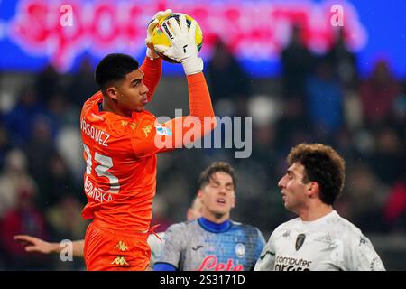 Il portiere dell'Empoli Devis Vasquez durante la partita di calcio di serie A tra Atalanta e Empoli allo Stadio Gewiss di Bergamo - domenica 22 dicembre 2024. Sport - calcio . (Foto di Spada/Lapresse) Foto Stock