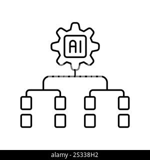 Sistemi di supporto decisionale, icona della linea nera DSS. Elemento isolato vettoriale. Traccia modificabile. Illustrazione Vettoriale